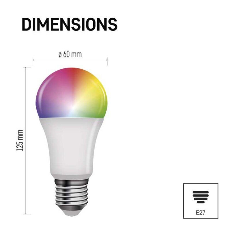 LED žiarovka GoSmart A60 / E27 / 11 W (75 W) / 1 050 lm / RGB / stmievateľná / WiFi 6