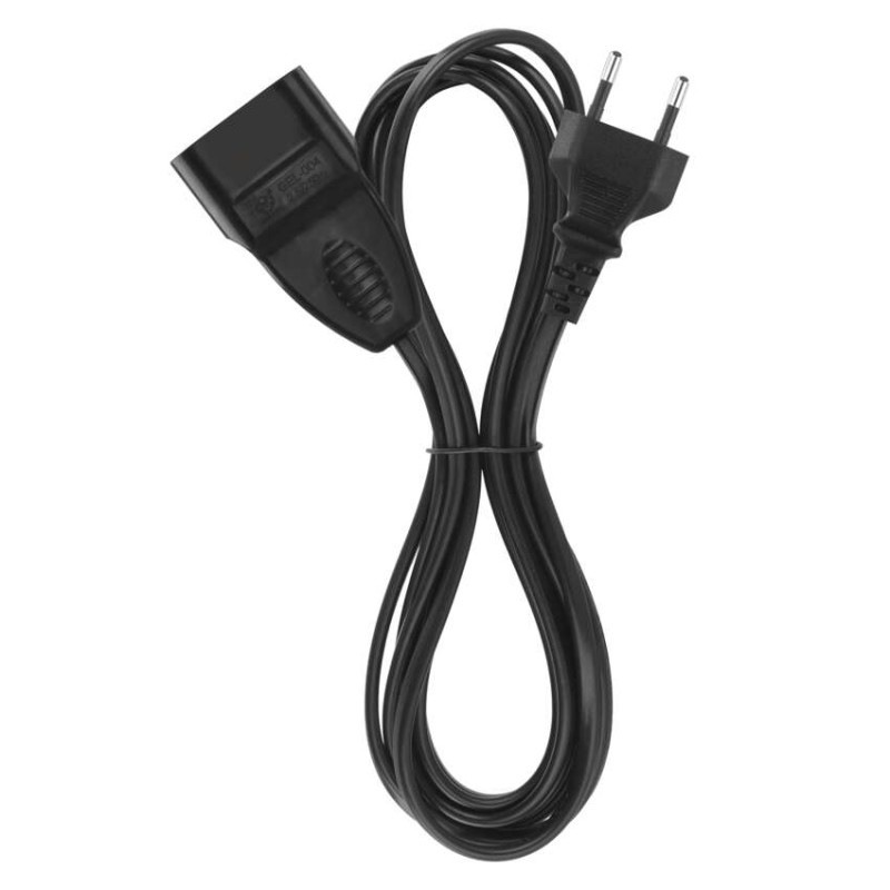 Dvojžilový pohyblivý prívod 3 m / 1 zásuvka / čierny / PVC / 0,75 mm2 1