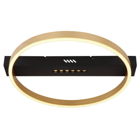 Stropné svietidlo kov čierny matný, kov zlatej farby, plast opál, prepínanie funkcií nástenným vypín 3