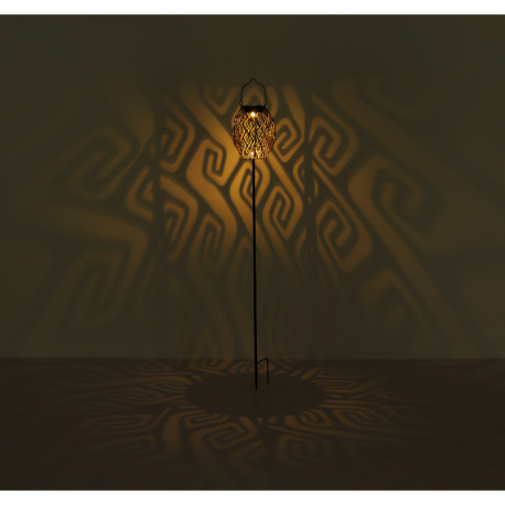 Solárne svietidlo, kov čierny, plast čierny, kov zlatý, vypínač, vrátane batérií AAA 300mAh 1.2V, IP 13