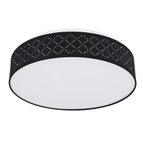 Stropné svietidlo, kov biely,textil čierny,akryl opál,pamäťová funkcia,nočné svetlo,stmievateľné,dia 20