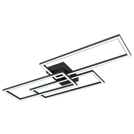 Stropné svietidlo, kov čierny, hliník čierny, akryl biely, stmievateľné, fixácia farby, SmartLight, 7