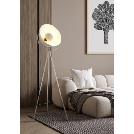 Stojanová lampa, kov pieskovej farby, kolískový vypínač na kábli, ø: 560 mm, V: 1526 mm, dĺžka kábla 2