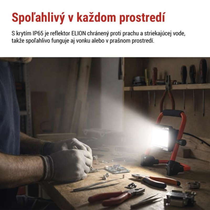 LED reflektor ELION 20W, červeno-čierny, IP65, 3000 lm, neutrálna biela 7