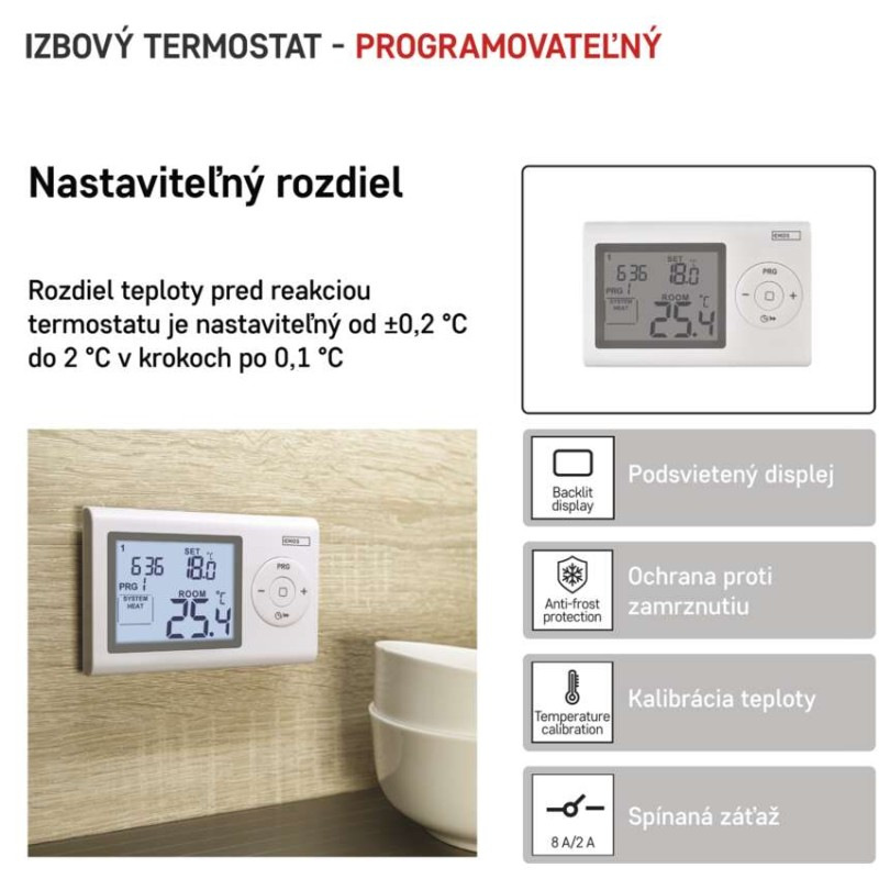 Izbový programovateľný drôtový termostat P5607 1