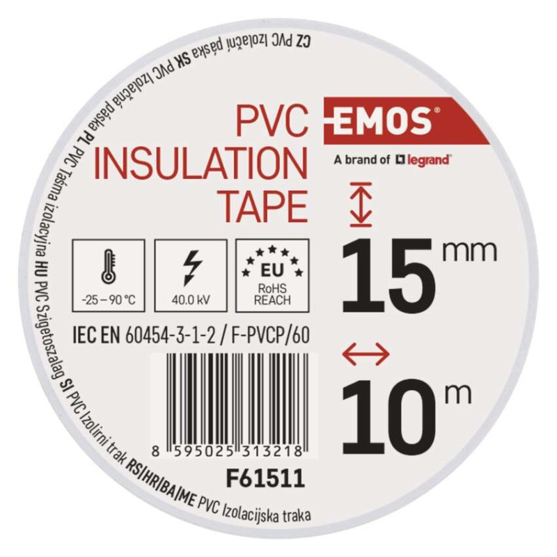 Izolačná páska PVC 15mm / 10m biela 2