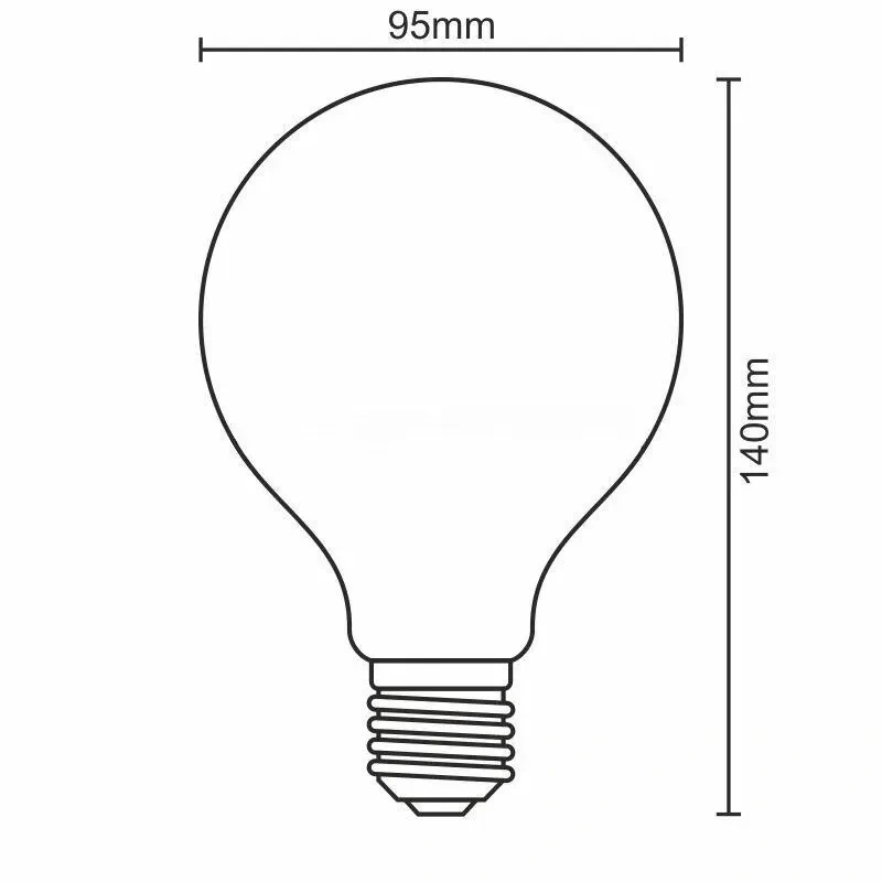 LED žiarovka / filament BIELY 13W - G95 / E27 / 3000K - ZWF104 4