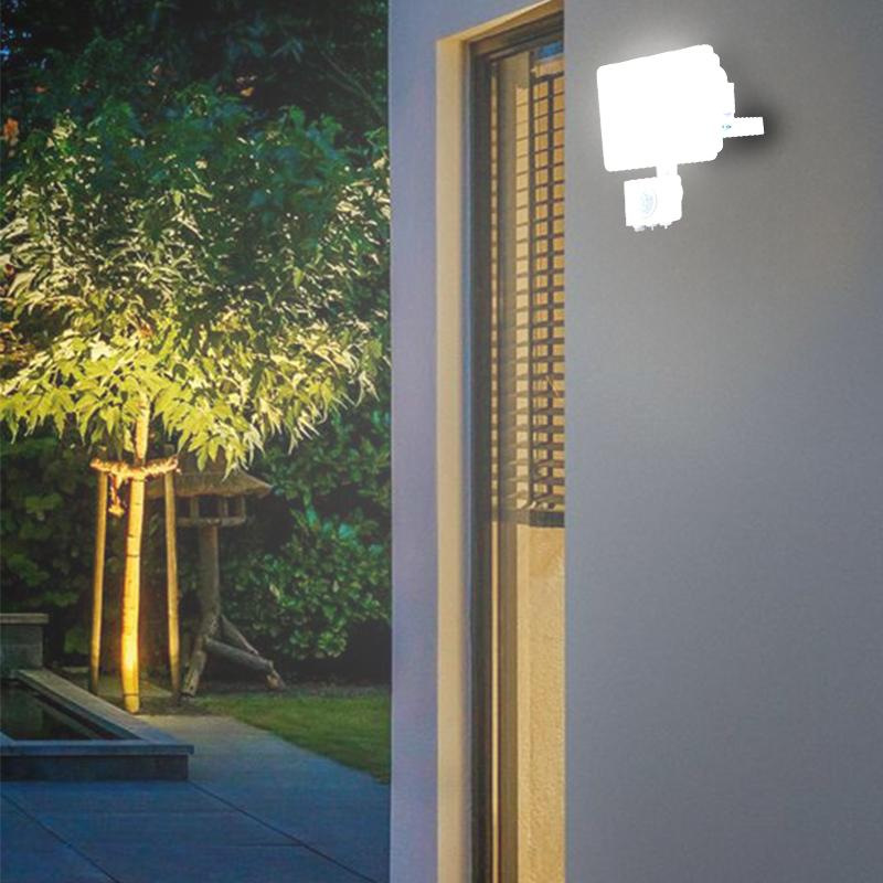 Vonkajší biely LED reflektor so senzorom 10W / 4000K - LF7121S 3