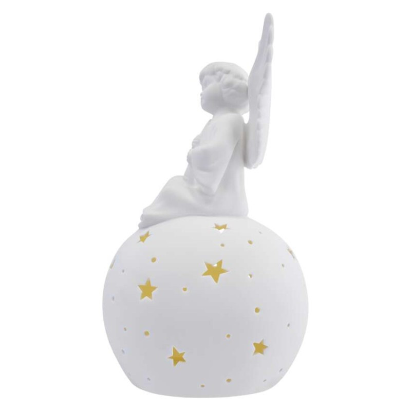 Keramický anjel LED, 29 cm, 2x AA, vnútorný, teplá biela 4