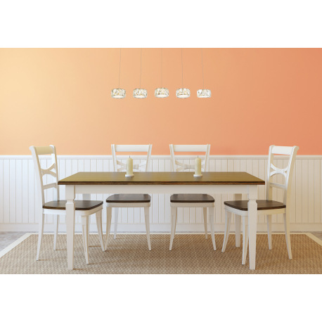 Závesné svietidlo, kov, chróm, akryl, sklenené kryštály, 2 LED spoty vo vrchnej časti svietidla, DxŠ 2