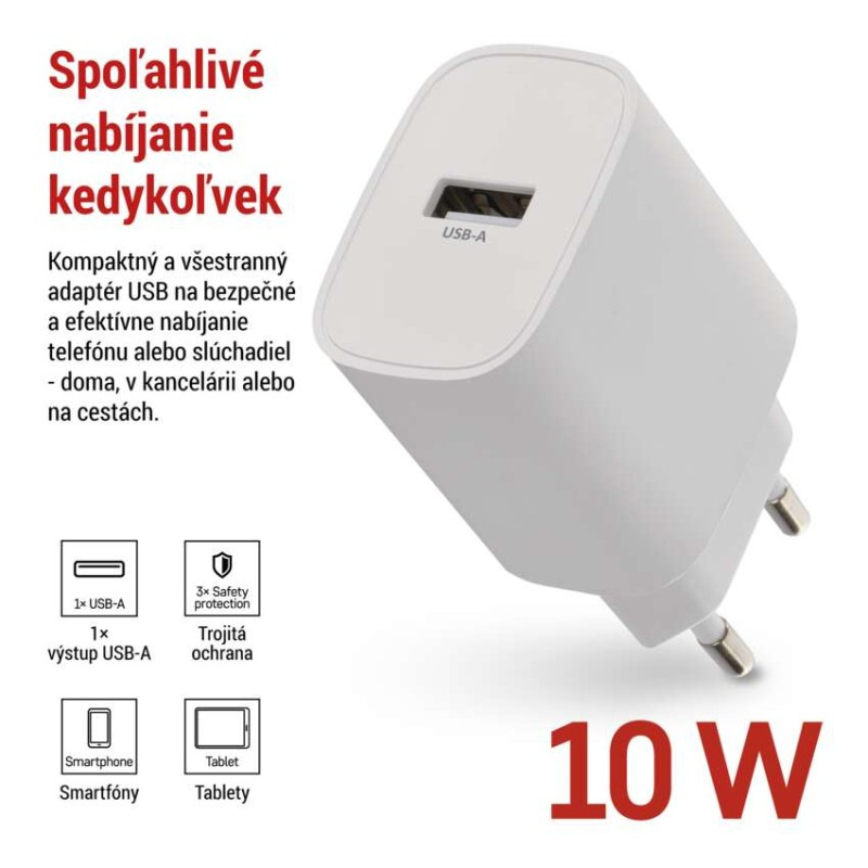 Univerzálny USB adaptér BASIC do siete 10 W max. 1