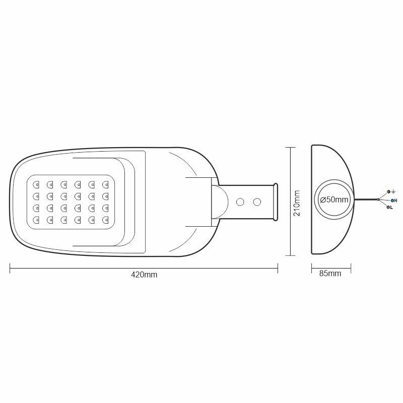 LED pouličné svietidlo na prechod pravé 40W / 5000K - LSL621/RP 1