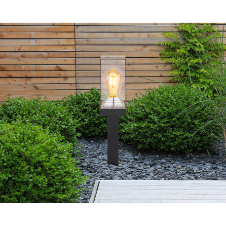 Vonkajšie svietidlo hliník, číry plast, IP44, DxŠxV: 100x100x500mm, bez žiarovky 1x E27 40W 230V 1