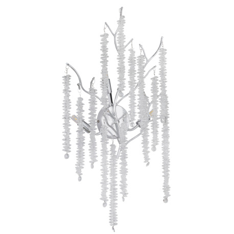 Nástenné svietidlo, kov chróm, pochrómovaný hliník, číre plastové krištále, ŠxV: 320x600mm, H: 180mm 3