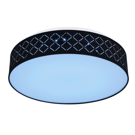 Stropné svietidlo, kov biely,textil čierny,akryl opál,pamäťová funkcia,nočné svetlo,stmievateľné,dia 10