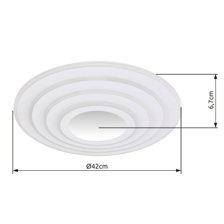 Stropné svietidlo, kov biely, akryl biely, plast pochrómovaný 3D efekt, stmievateľné, niekoľko úrovn 10