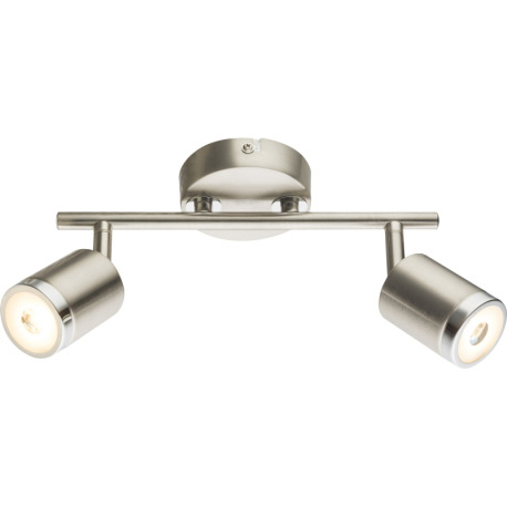 Nástenné svietidlo, nikel matný, chróm, akryl saténový, DxV: 260x168mm, vrátane 2x LED 5W 230V, svet
