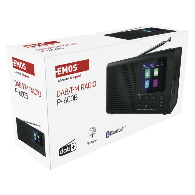 Prenosné rádio s Bluetooth P-600B, DAB / DAB+ / FM, čierne 14