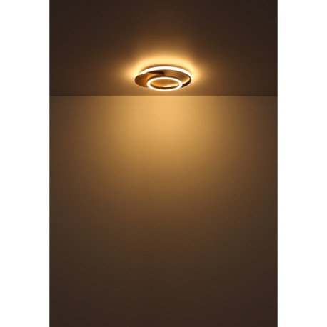 Stropné svietidlo, MDF sivý, plast vo farbe šampaň, plast biely, DxŠxV: 380x360x6mm, vrátane LED 24W 10