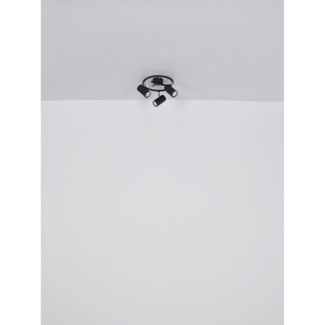 Stropné svietidlo, kov čierny matný, chróm, ø: 250mm, V: 135mm, bez žiaroviek 3xGU10, max. 25W 230V 12