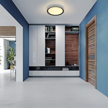 Stropné svietidlo, kov čierny, plast opál, hliník čierny, niekoľko úrovní pomocou nástenného vypínač 9