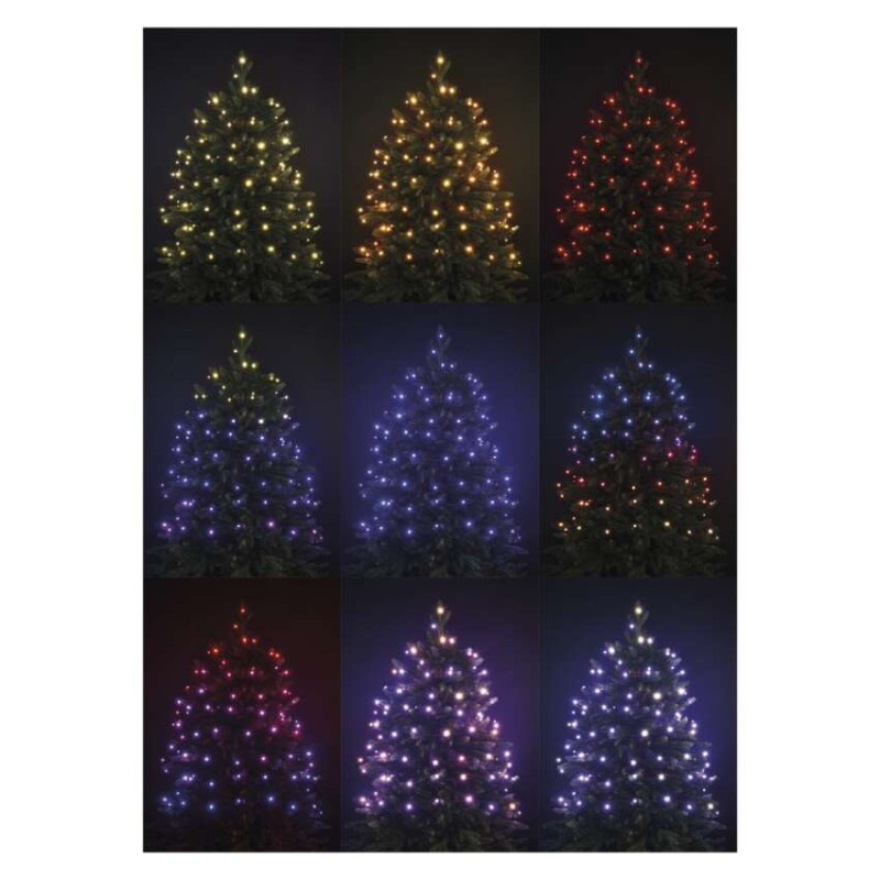 LED vianočná reťaz, 12 m, vonkajšia aj vnútorná, RGB, ovládač, programy, časovač 3