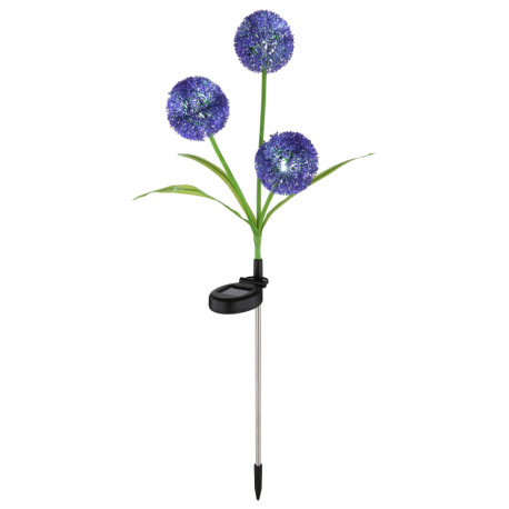 Solárne svietidlo, nerez, plast čierny, plast fialový, plast zelený, vypínač, vrátane batérií AA 200