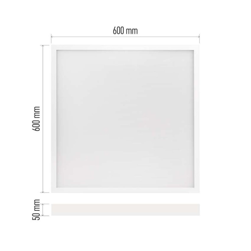 LED panel BAXXO 60×60, štvorcový prisadený biely, 36W neutr. biela 3