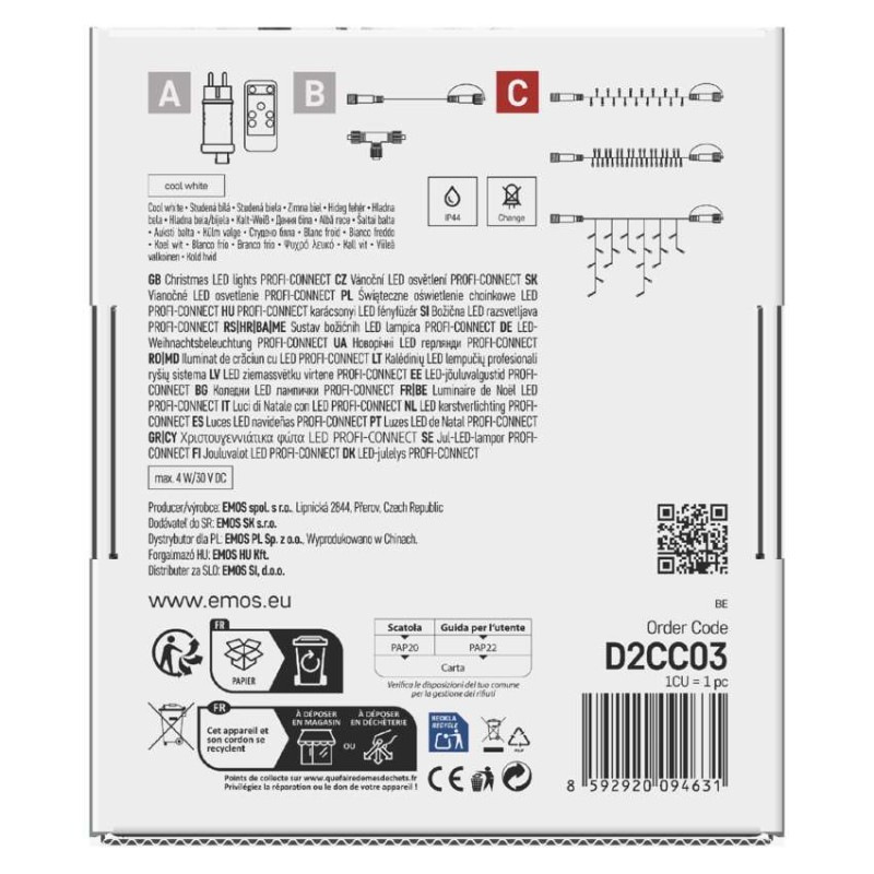 Profi LED spoj. reťaz preblikávajúca – cencúle, 3 m, vonkajšia, studená biela 9