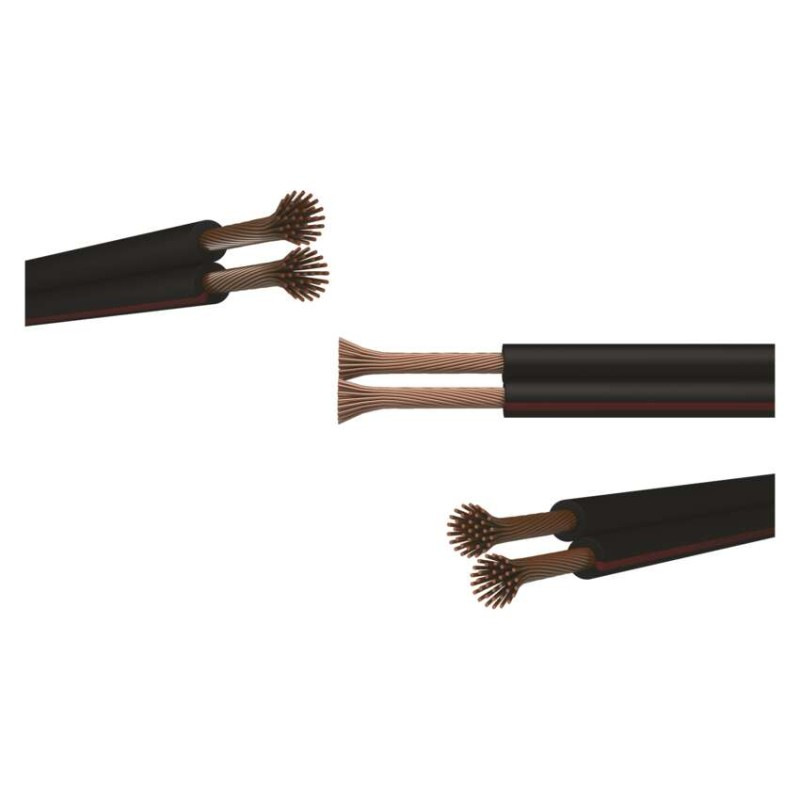 Dvojlinka netienená 2×1,5mm černo-rudá, 100m 4