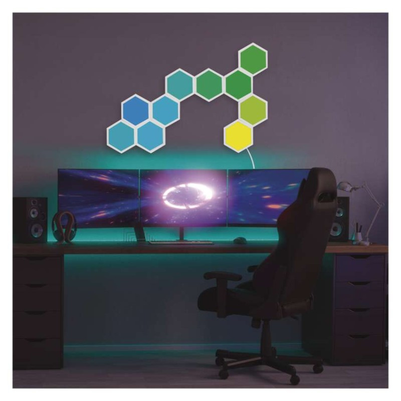 GoSmart LED svietidlo Hexagon, rozširujúca sada, 3 časti, 1,8W, RGBIC stmievateľné, WiFi 14