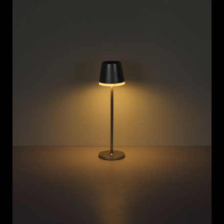 Solárne svietidlo, kov/plast zlatá metalíza, plast satinovaný, posuvný spínač, batéria CR18650 1200m 6