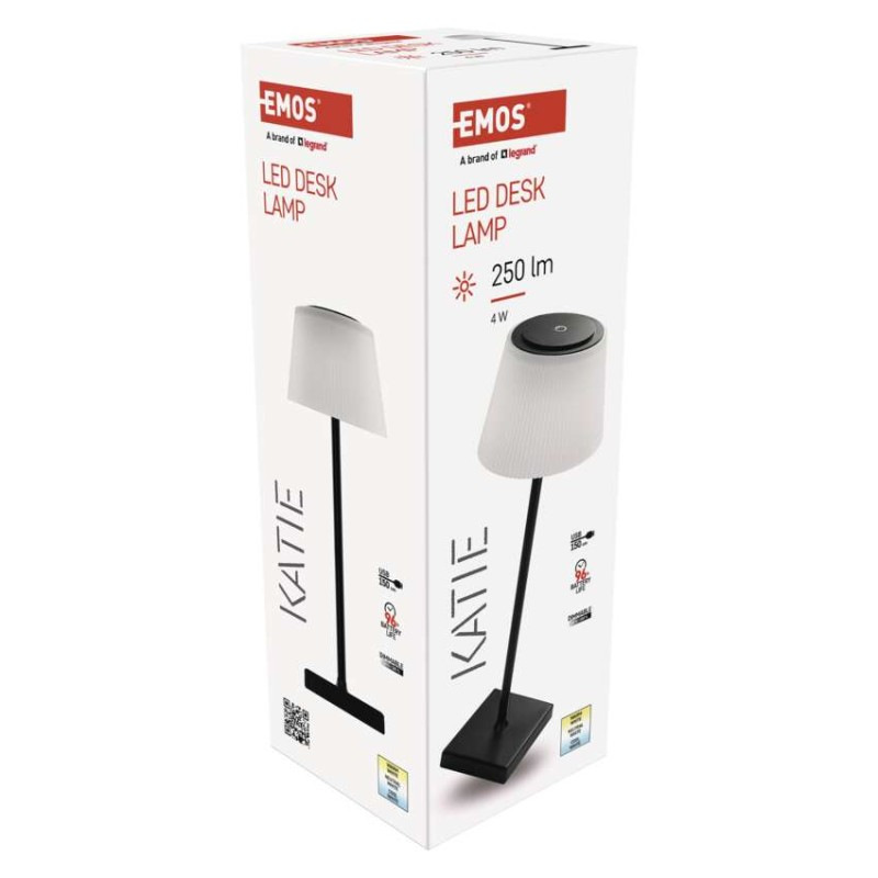 LED stolná lampa KATIE, dobíjacia, čierna 11