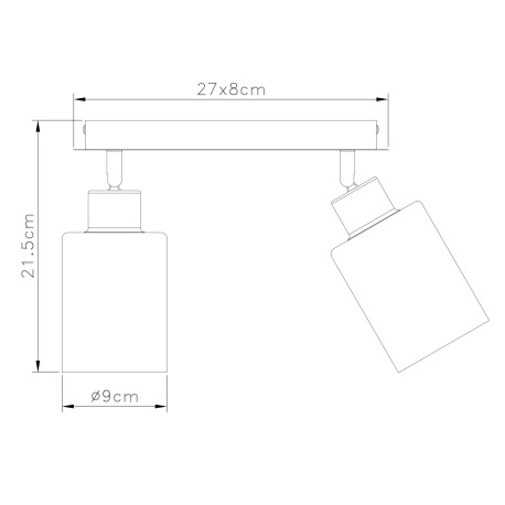 Nástenné svietidlo, kov čierny, dymové sklo, DxŠxV: 280x90x215mm, bez žiaroviek 2x E27, max. 15W 230 11