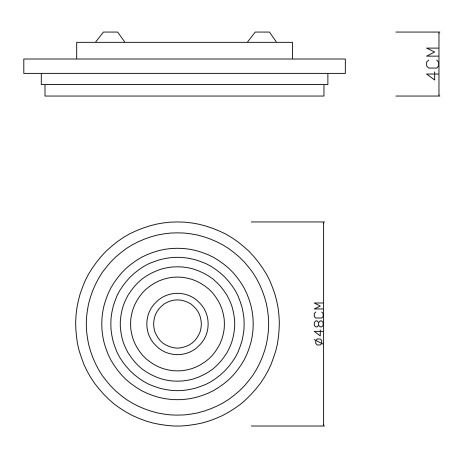 Stropné svietidlo, kov biely, akryl antracit a biely, nočné svetlo, funkcia pamäte, stmievateľné, di 11