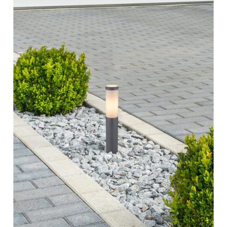 Vonkajšie svietidlo, nerez, antracit, plast biely, IP44, Ø 127, V: 450, bez žiarovky 1xE27, max. 60W 1