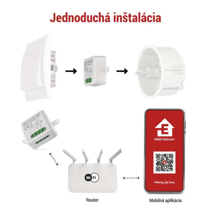 GoSmart spínací modul IP-2101SW, WiFi, 1-kanálový