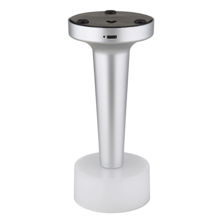 Nabíjateľná stolová lampa, plast nikel, plast biely, dotykové zapnutie/vypnutie, plynulé dotykové st 4