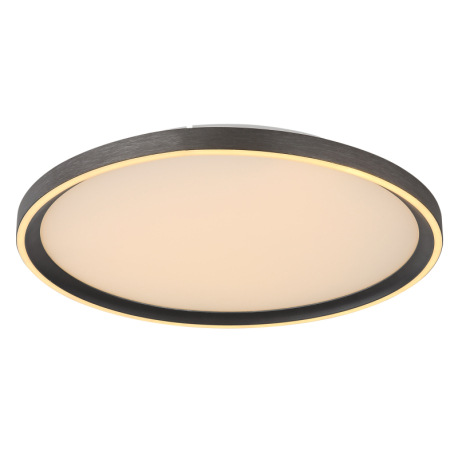 Stropné svietidlo, brúsený hliník sivý, akryl biely, silikón biely, stmievateľné, niekoľko úrovní po 7