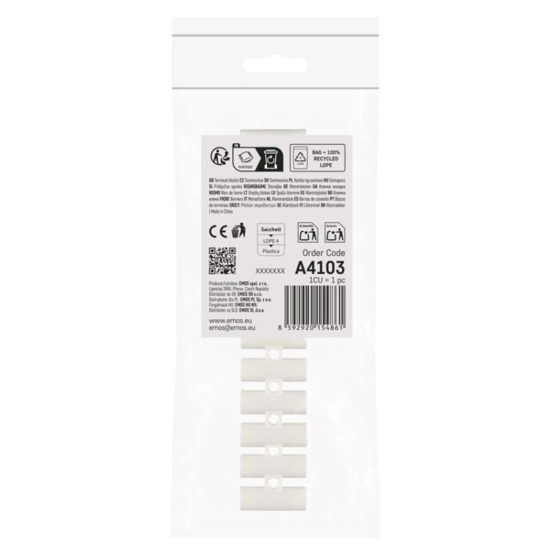 Skrutková svorkovnica 12× 6–10 mm2, 450 V, biela 4