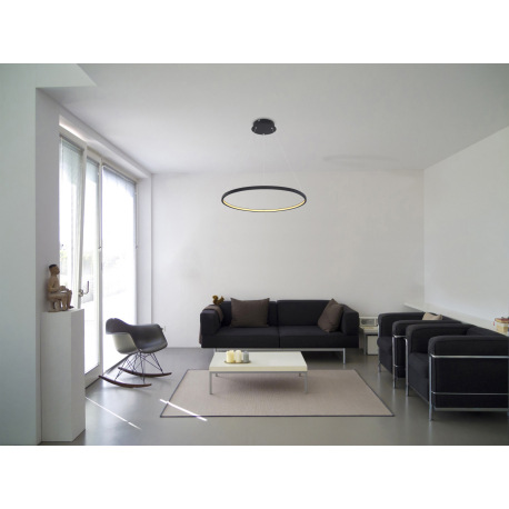 Závesné svietidlo, kov čierny matný, plast biely, Ø 605, V: 1200, vrátane 1xLED 29W 230V, 3800lm zdr 6