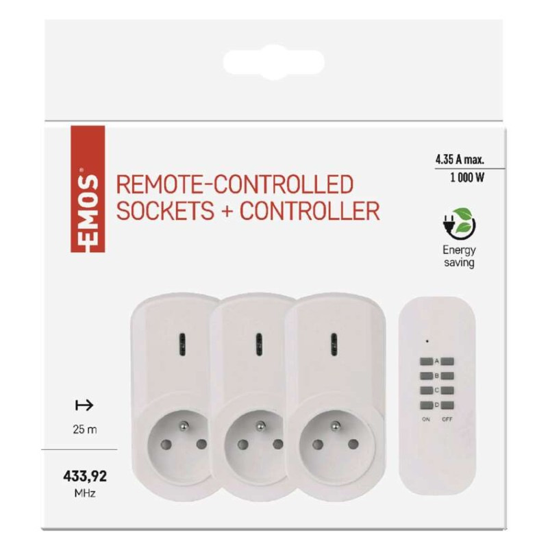 Diaľkovo ovládané zásuvky, biele 6