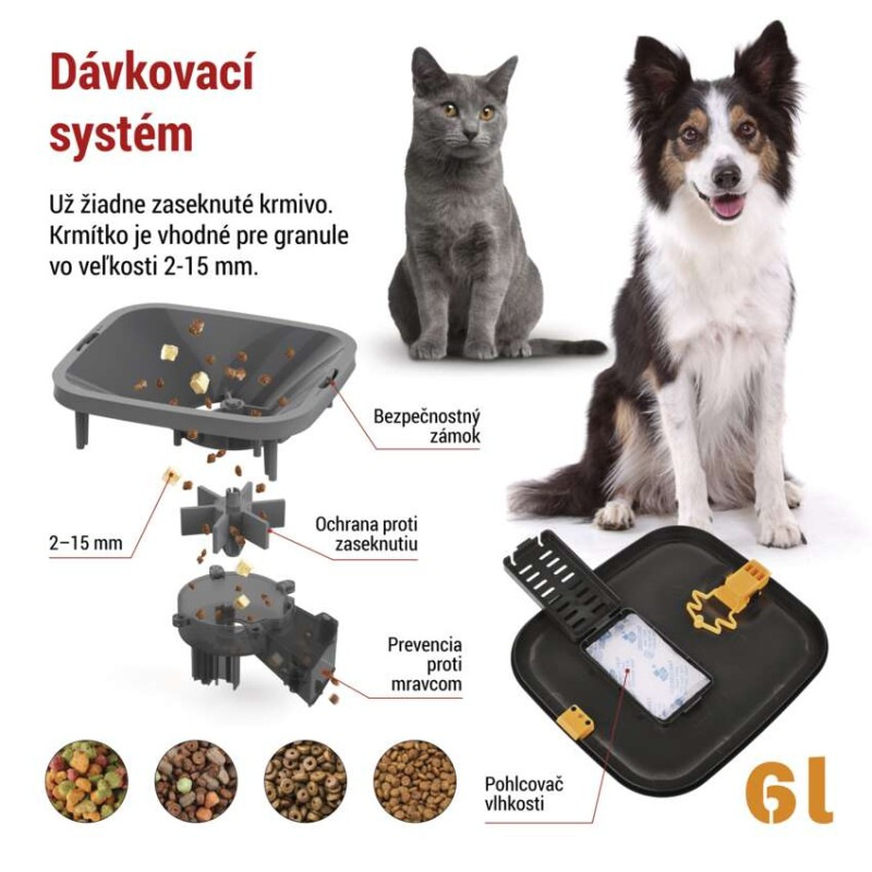 GoSmart dávkovač krmiva Pet Care s kamerou, 6 l, čierny, Wi-Fi 3