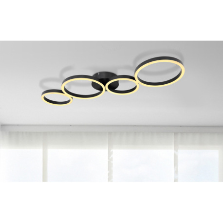 Stropné svietidlo, kov čierny, plast biely, DxŠxV:885x330x65, vrátane 1xLED 35W 230V, 3000lm zdroj, 1