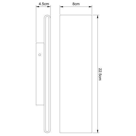 Nástenné svietidlo, hliník čierny, akryl biely, svetlá svietia hore a dole, vypínač, ŠxV: 225x80, H: 8