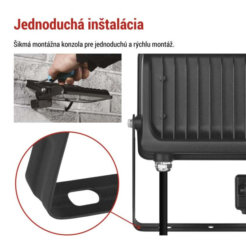 LED reflektor GLARO s pohybovým čidlom, 30 W, čierny, IP54, 3000 lm, neutrálna biela 8