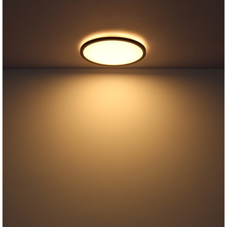 Stropné svietidlo, plast čierny, plast satinovaný, plast biely, podsvietenie, 3 úrovne osvetlenia po 20