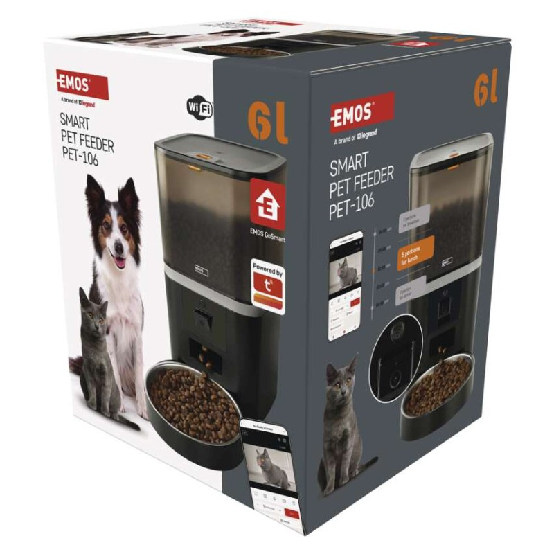 GoSmart dávkovač krmiva Pet Care s kamerou, 6 l, čierny, Wi-Fi 8
