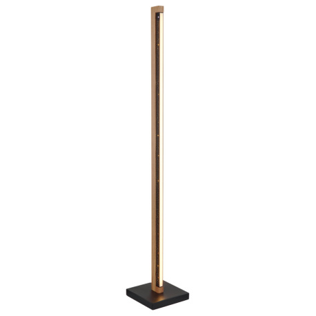 Stojanové svietidlo, kov čierny, drevo tmavohnedé, hliník čierny, plast biely, kábel PVC čierny, vyí