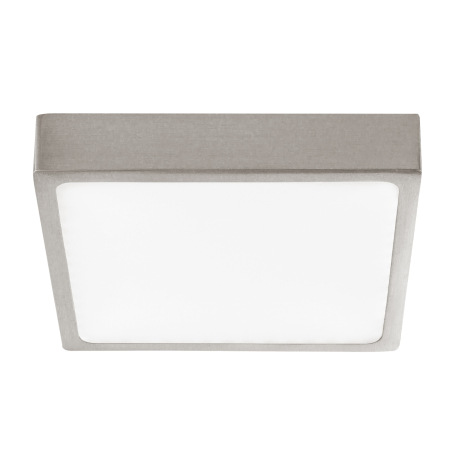 Stropné svietidlo, hliník matný nikel, akryl opál, stmievateľné, LxWxH: 145x145x26, vrátane 1xLED 15 12